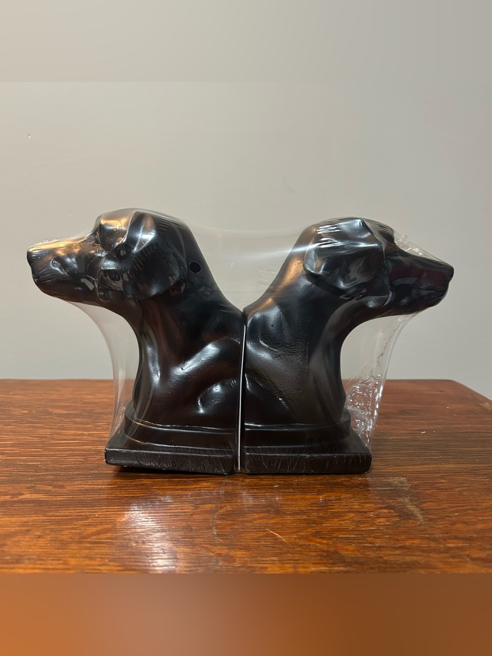 Vintage Style Heavy Lab Dog Book Ends Academia Decor Black Labrador Retriever